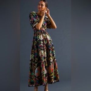Anthropologie open back maxi dress